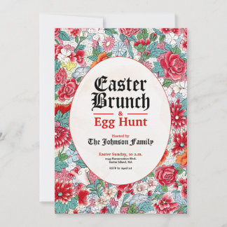 Inbjudan till blommigt Påsk Brunch & Egg Hunt