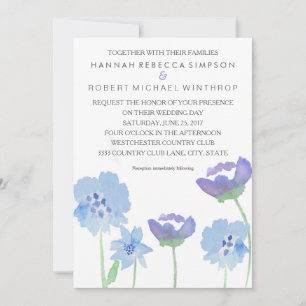 Inbjudan till blommigt Pastel Watercolor Wedding