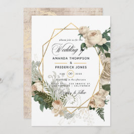Inbjudan till Blommigt Polygonal Rustic Wedding i 