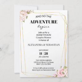 Inbjudan till blommigt Ro Honeymoon Shower
