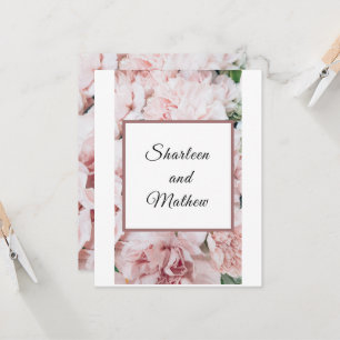 Inbjudan till blommigt Rosa Magnolia Wedding