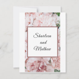 Inbjudan till blommigt Rosa Magnolia Wedding