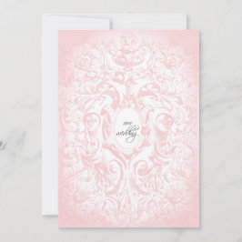 Inbjudan till Blommigt Rosa Vintage bröllop
