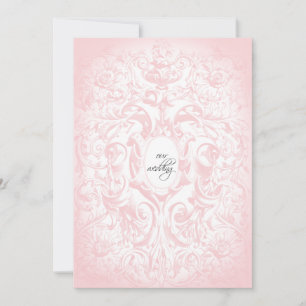 Inbjudan till Blommigt Rosa Vintage bröllop