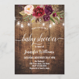 Inbjudan till Blommigt Rustic Baby Shower