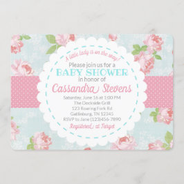 Inbjudan till blommigt Shabby chic Baby Shower