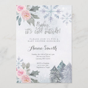 Inbjudan till Blommigt Snöflingor Winter Baby Show
