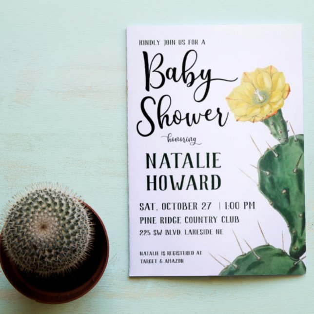 Inbjudan till blommigt Succulent Baby Shower (Skapare uppladdad)