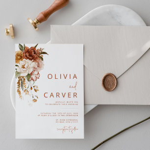 Inbjudan till blommigt Sunset Wedding