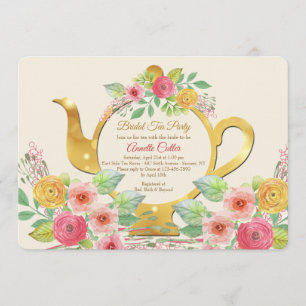 Inbjudan till blommigt Tea