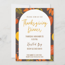 Inbjudan till blommigt Thanksgiving Party under mi