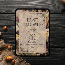 Inbjudan till blommigt Vuxen Halloween fest