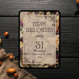 Inbjudan till blommigt Vuxen Halloween fest