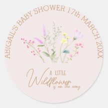 Inbjudan till blommigt WildblomGirl Baby Shower