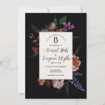 Inbjudan till blommigt Wildblommor Watercolor Wedd