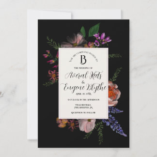 Inbjudan till blommigt Wildblommor Watercolor Wedd