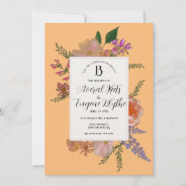 Inbjudan till blommigt Wildblommor Watercolor Wedd