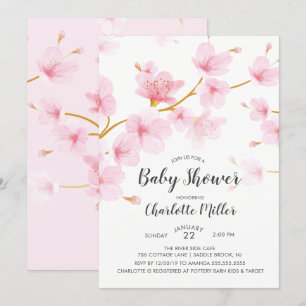 Inbjudan till Blommigten Baby Shower för Cherry Bl