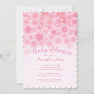 Inbjudan till Blommigten Baby Shower för Cherry Bl