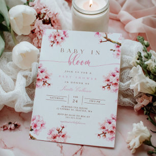 Inbjudan till Blommigten Baby Shower för Cherry Bl
