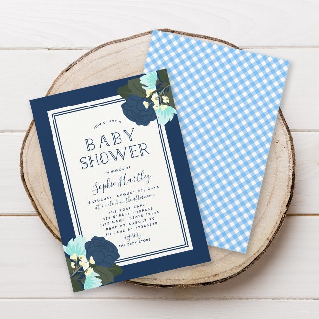 Inbjudan till Blommigten Baby Shower för elegant B (Skapare uppladdad)