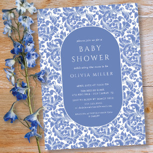 Inbjudan till Blommigten Baby Shower för klassisk 