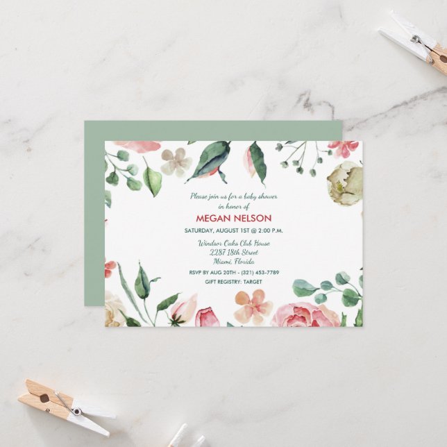 Inbjudan till Blommigten Babykläder i Garden Water (Fram/Back In Situ)