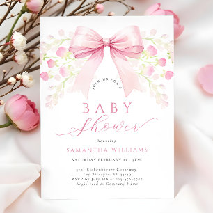Inbjudan till Blommigten Babykläder i rosa Bow