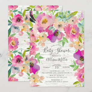 Inbjudan till Blommigten Babykläder med Rustic fär