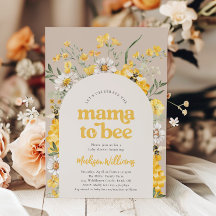 Inbjudan till blommigten Bee Baby Shower