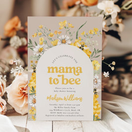 Inbjudan till blommigten Bee Baby Shower