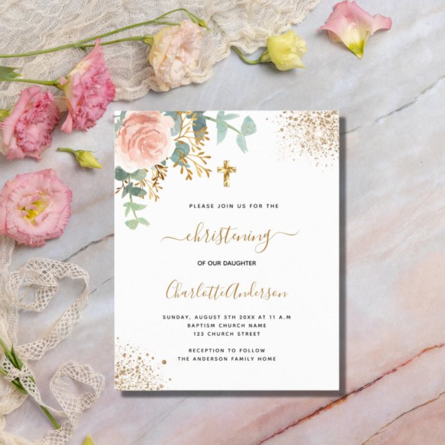 Inbjudan till blommigten Christening Eucalyptus ro (Skapare uppladdad)