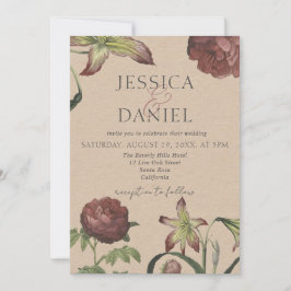 Inbjudan till Blommigten elegant Calligraphy Bröl