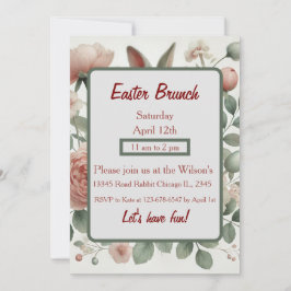 Inbjudan till Blommigten elegant Pastel Påsk Brunc