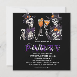 Inbjudan till Blommigten Elegant Skull Vuxen Hallo