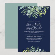 Inbjudan till Blommigten Eucalyptus Blommigt Weddi