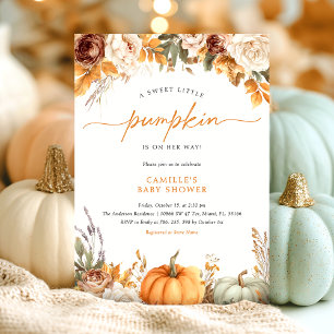 Inbjudan till blommigten Fall Little Pumpkin Baby