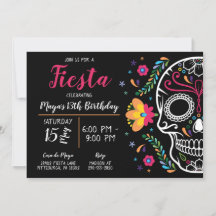 Inbjudan till Blommigten Fiesta Birthday i Mexiko 