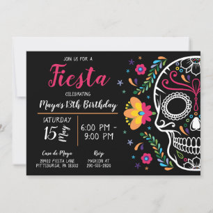 Inbjudan till Blommigten Fiesta Birthday i Mexiko