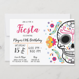 Inbjudan till Blommigten Fiesta Birthday i Mexiko