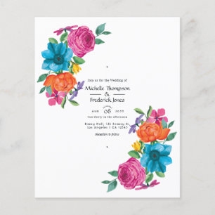 Inbjudan till Blommigten Fiesta Wedding på vattenf Flygblad