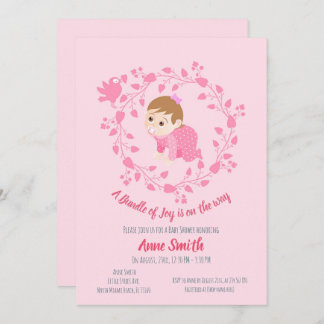 Inbjudan till blommigten för Flicka-utandning