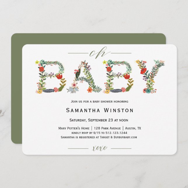 Inbjudan till Blommigten för skogslandskabet Alpha (Fram/baksida)