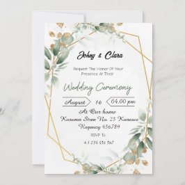 Inbjudan till Blommigten grönt Elegance Wedding