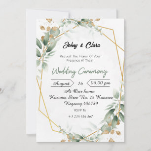 Inbjudan till Blommigten grönt Elegance Wedding