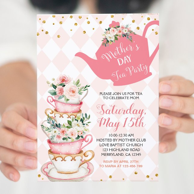 Inbjudan till Blommigten Mors dag Brunch Tea Party (Skapare uppladdad)