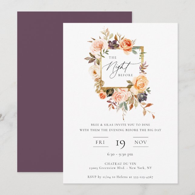 Inbjudan till Blommigten Natt före jordisk höst (Fram/baksida)