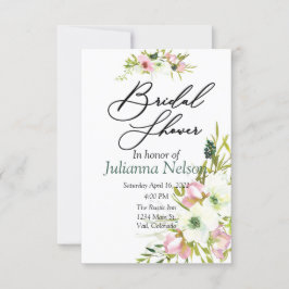 Inbjudan till blommigten  och vit vattenfärg