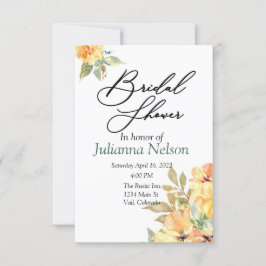 Inbjudan till blommigten orange och gult för vatte