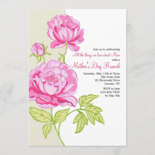 Inbjudan till Blommigten Rosa Peonies